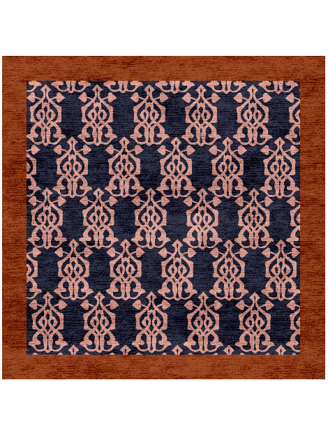 Balustrade Geometric Square Hand Knotted Bamboo Silk Custom Rug by Rug Artisan