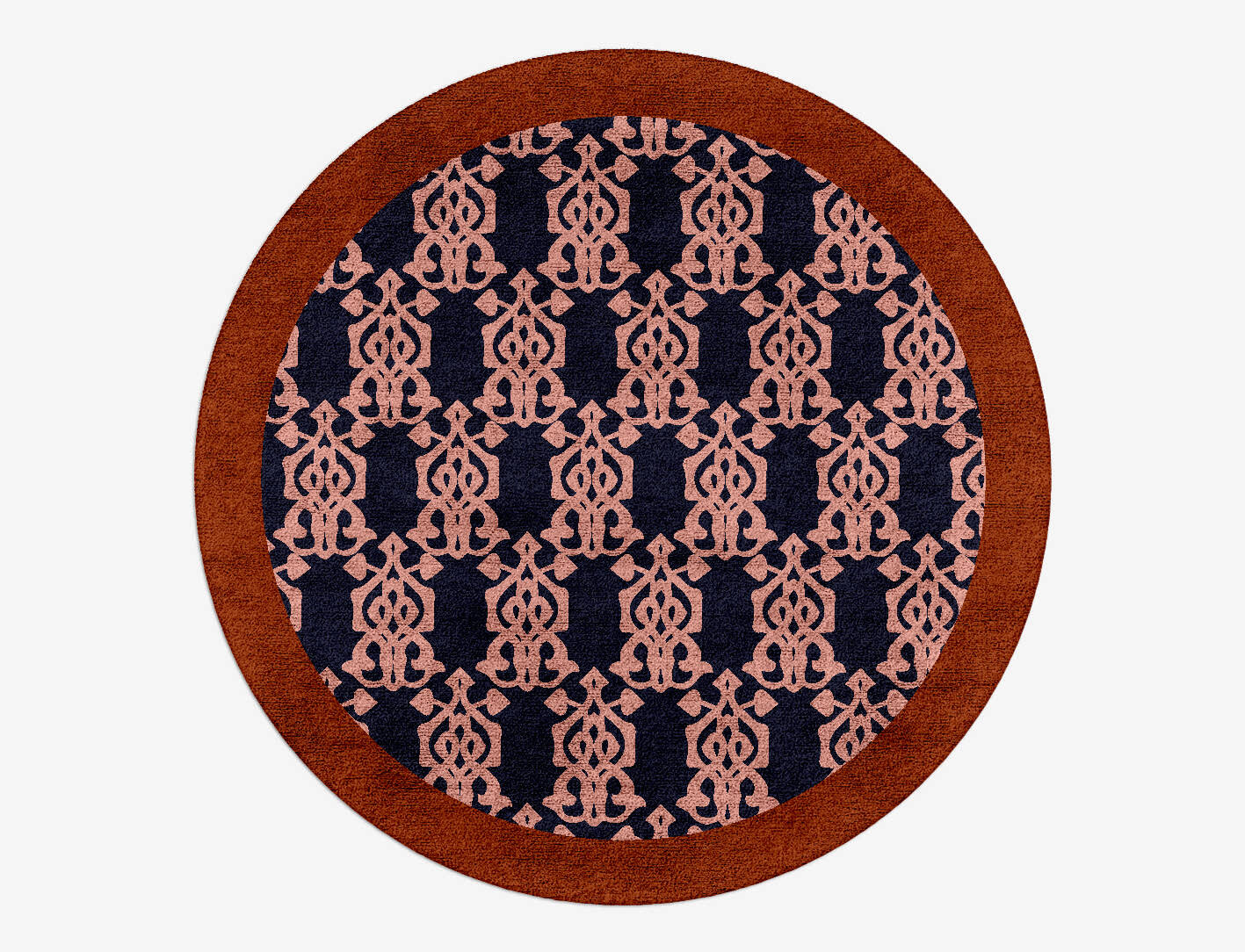 Balustrade Geometric Round Hand Tufted Bamboo Silk Custom Rug by Rug Artisan