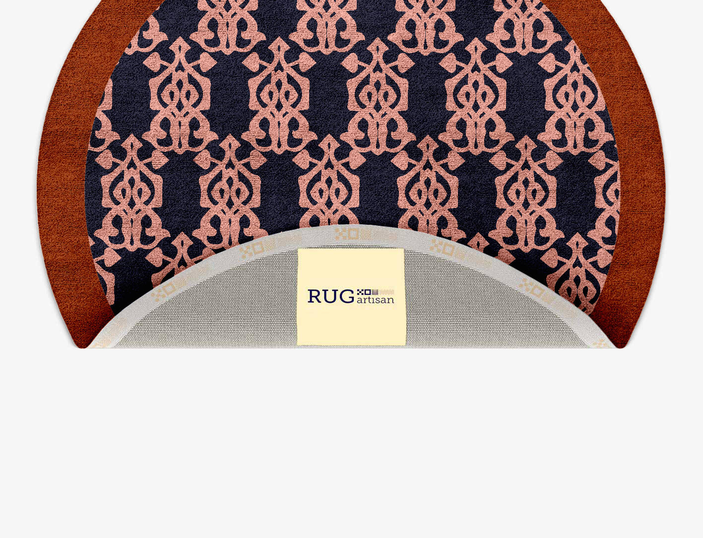 Balustrade Geometric Round Hand Tufted Bamboo Silk Custom Rug by Rug Artisan