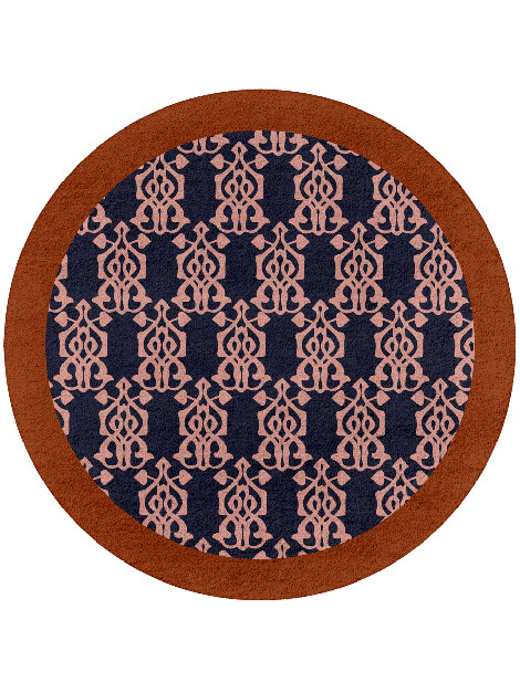 Balustrade Geometric Round Hand Tufted Pure Wool Custom Rug by Rug Artisan