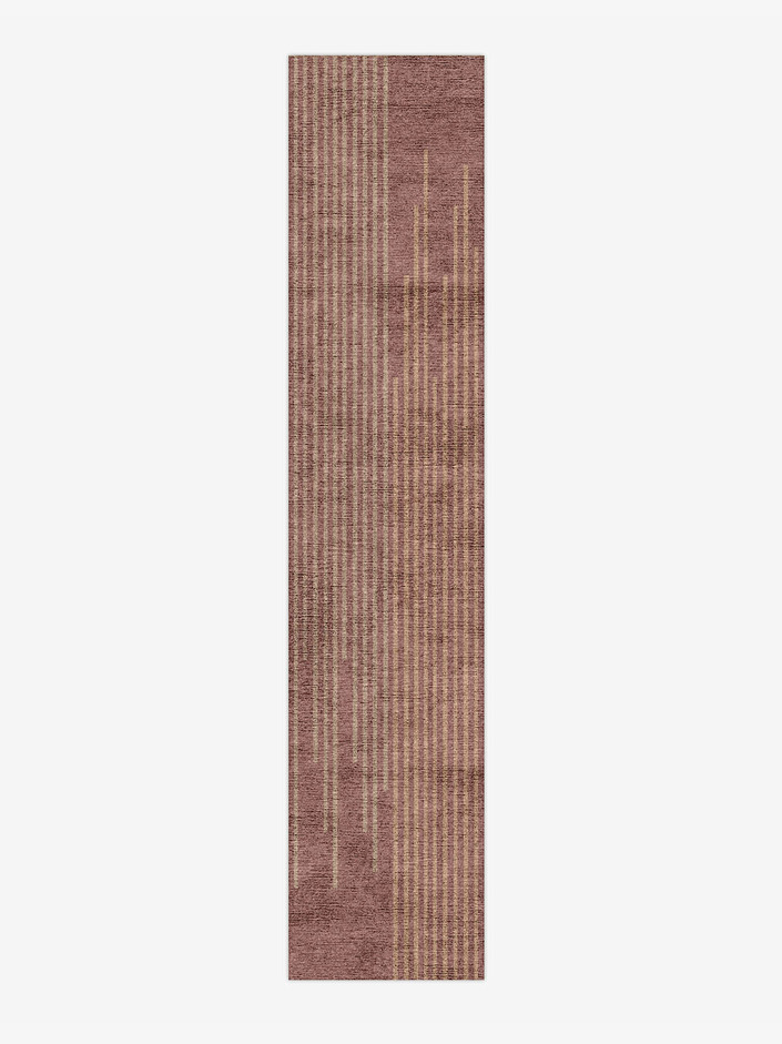 Bars Minimalist Runner Hand Knotted Bamboo Silk Custom Rug by Rug Artisan