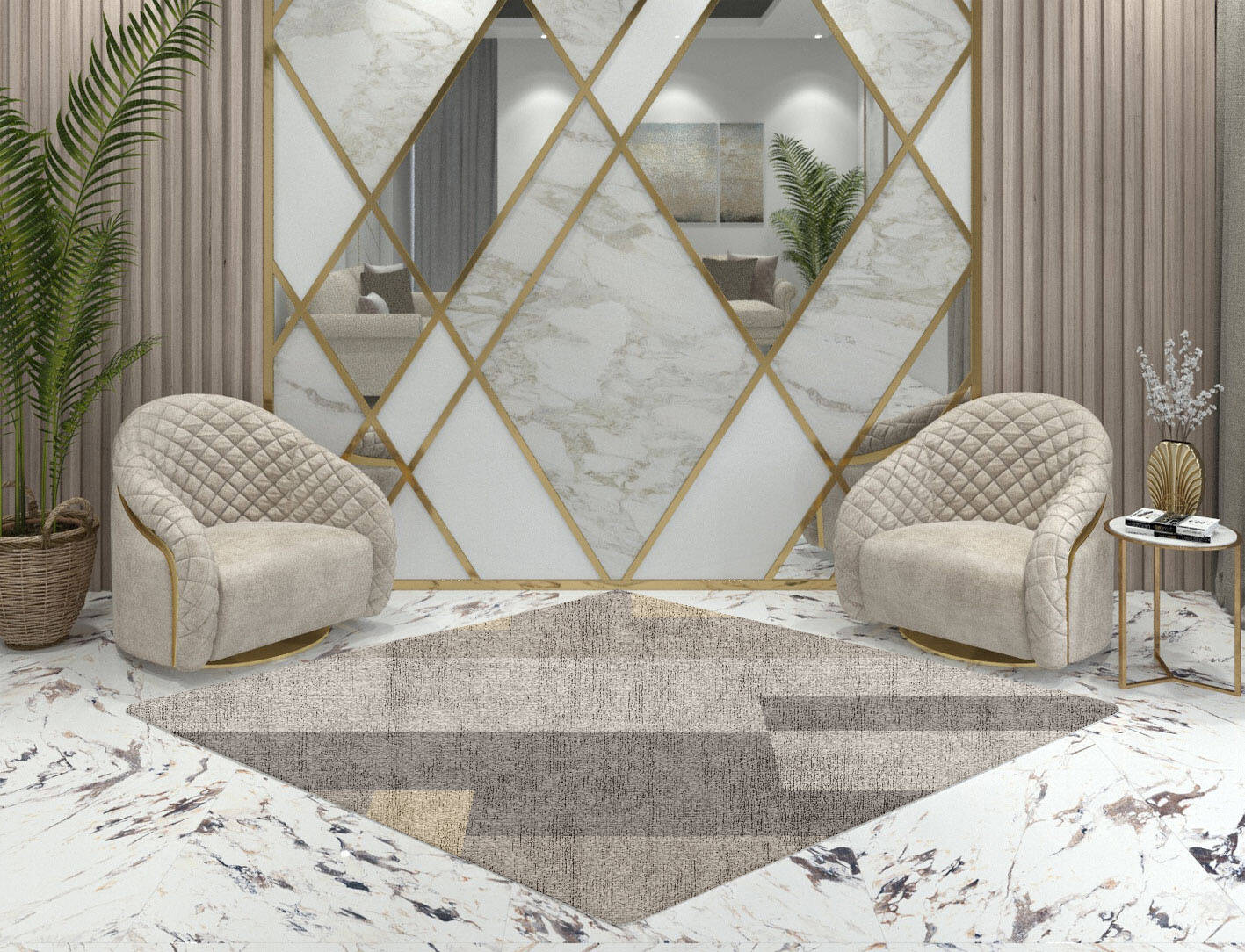 Beamish  Diamond Hand Knotted Bamboo Silk Custom Rug by Rug Artisan