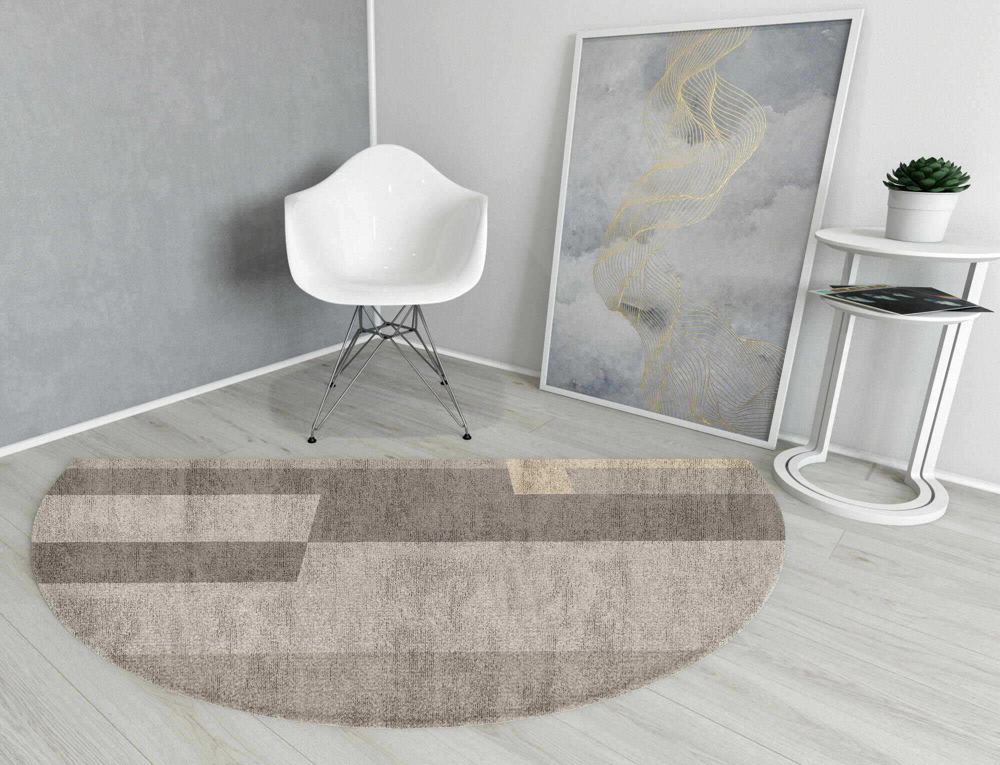 Beamish  Halfmoon Hand Knotted Bamboo Silk Custom Rug by Rug Artisan