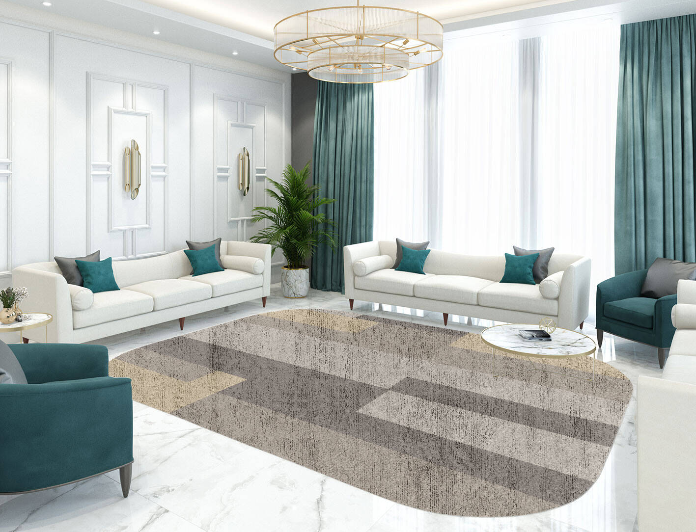 Beamish  Oblong Hand Knotted Bamboo Silk Custom Rug by Rug Artisan