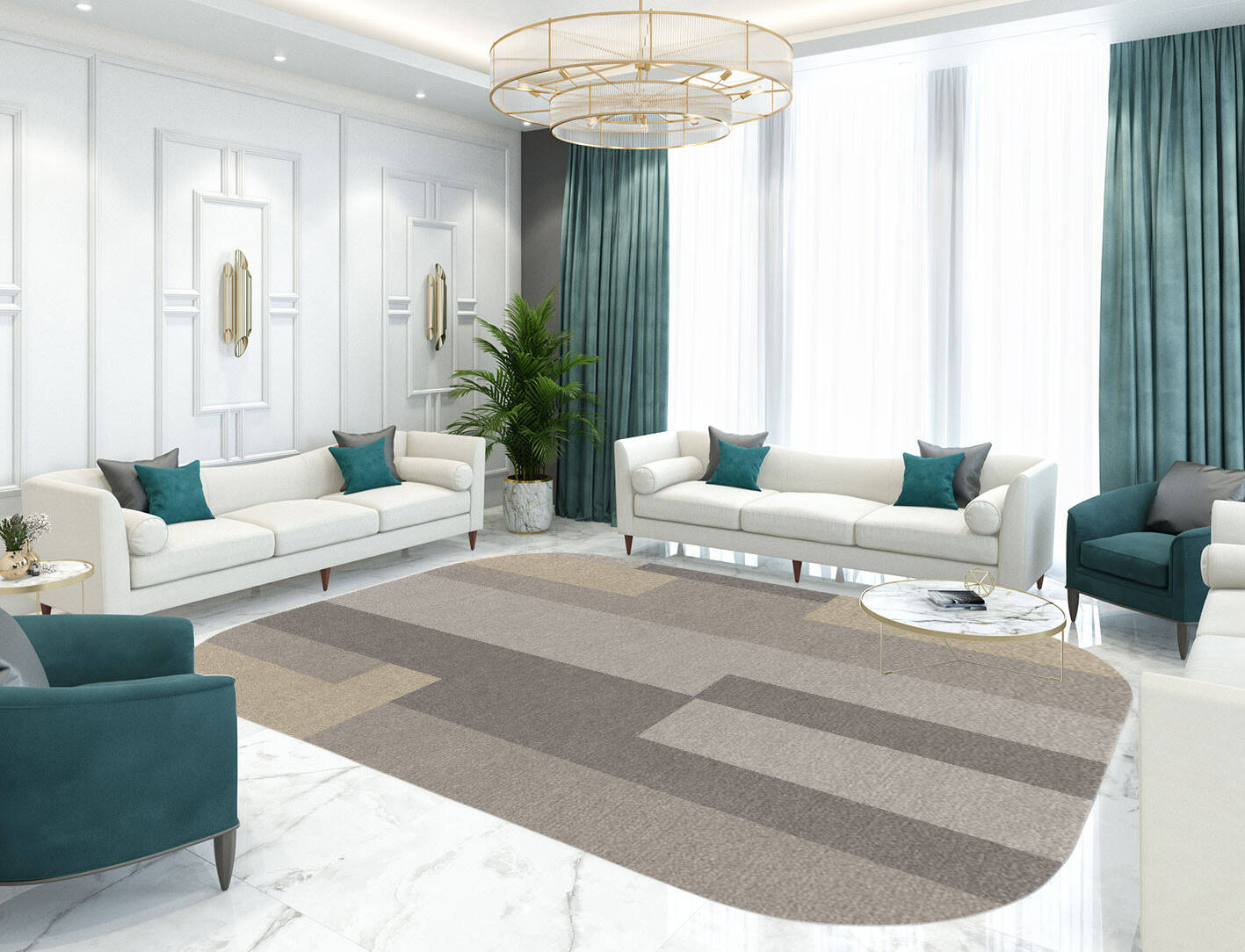 Beamish  Oblong Hand Knotted Tibetan Wool Custom Rug by Rug Artisan