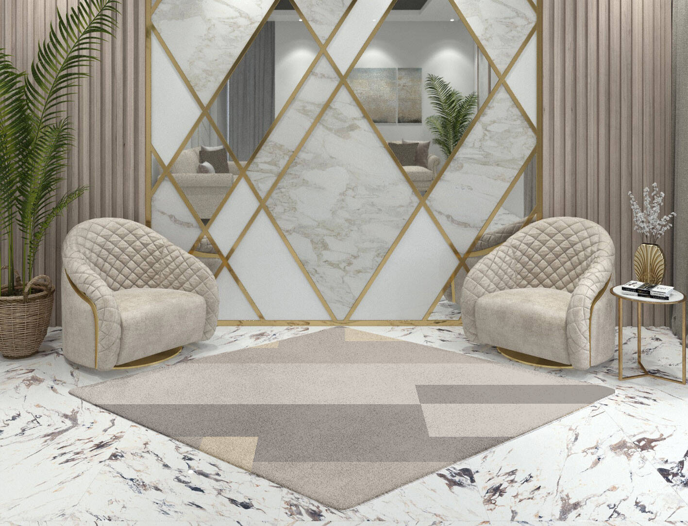 Beamish  Diamond Hand Tufted Pure Wool Custom Rug by Rug Artisan