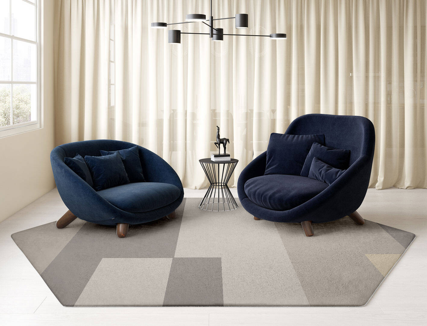Beamish  Hexagon Hand Tufted Pure Wool Custom Rug by Rug Artisan
