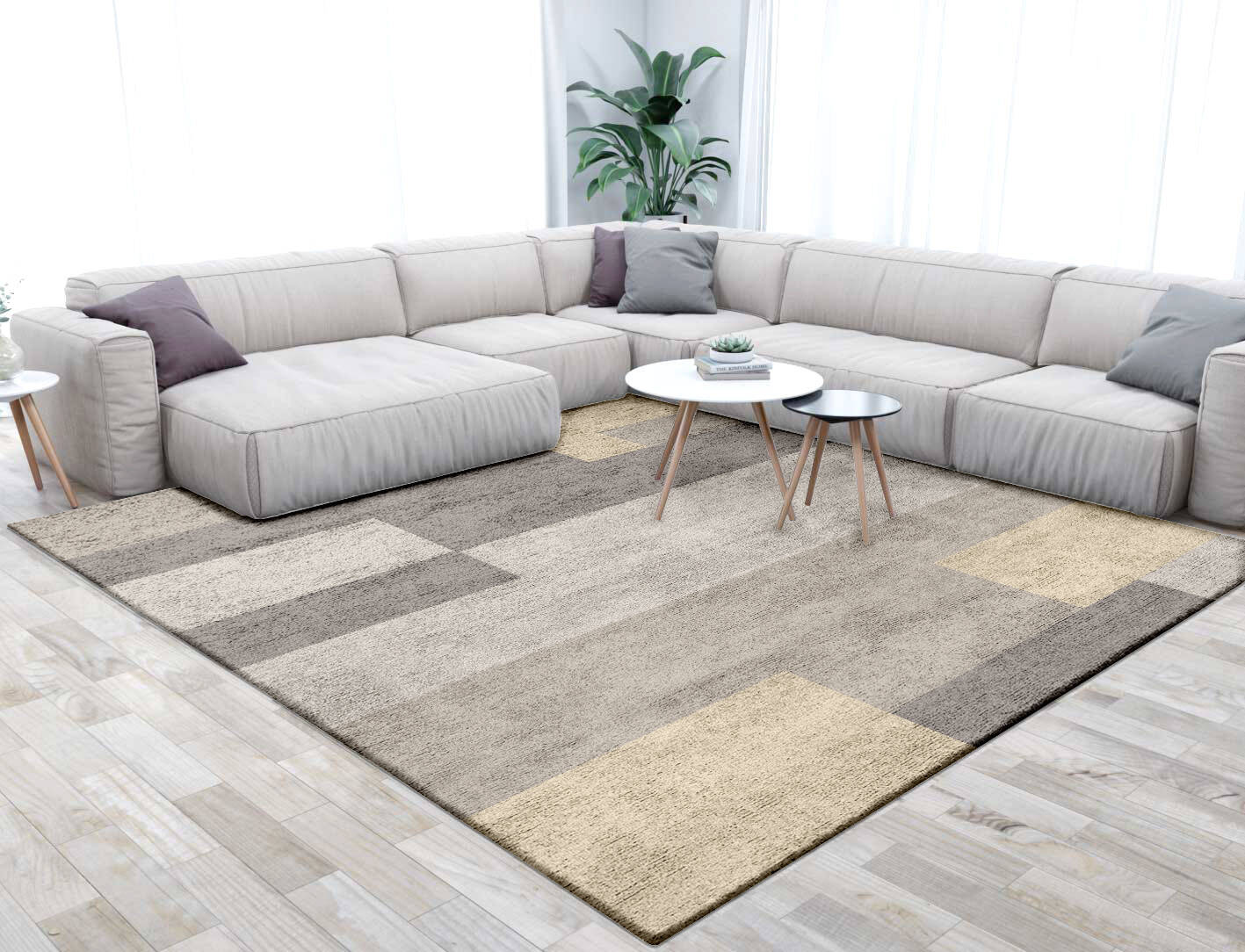 Beamish  Square Hand Tufted Bamboo Silk Custom Rug by Rug Artisan