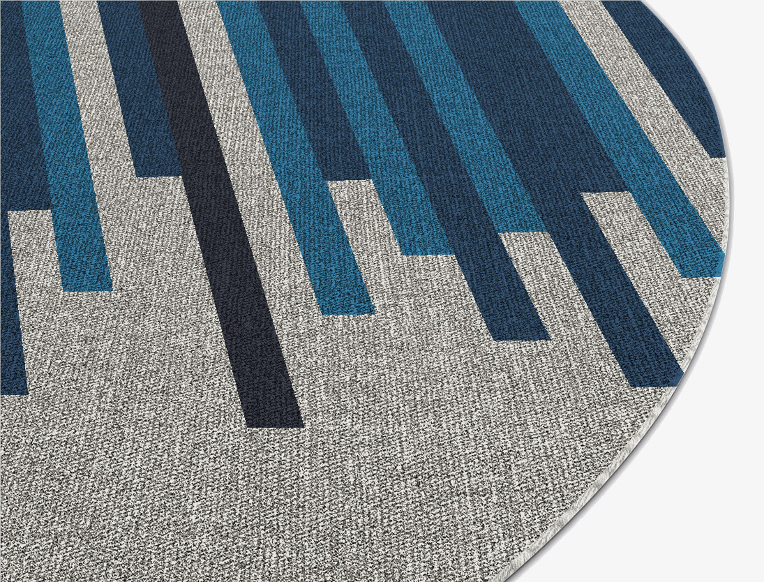 Beats Geometric Oval Flatweave New Zealand Wool Custom Rug by Rug Artisan