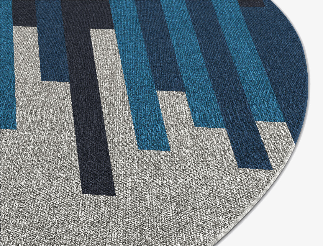 Beats Geometric Round Flatweave New Zealand Wool Custom Rug by Rug Artisan