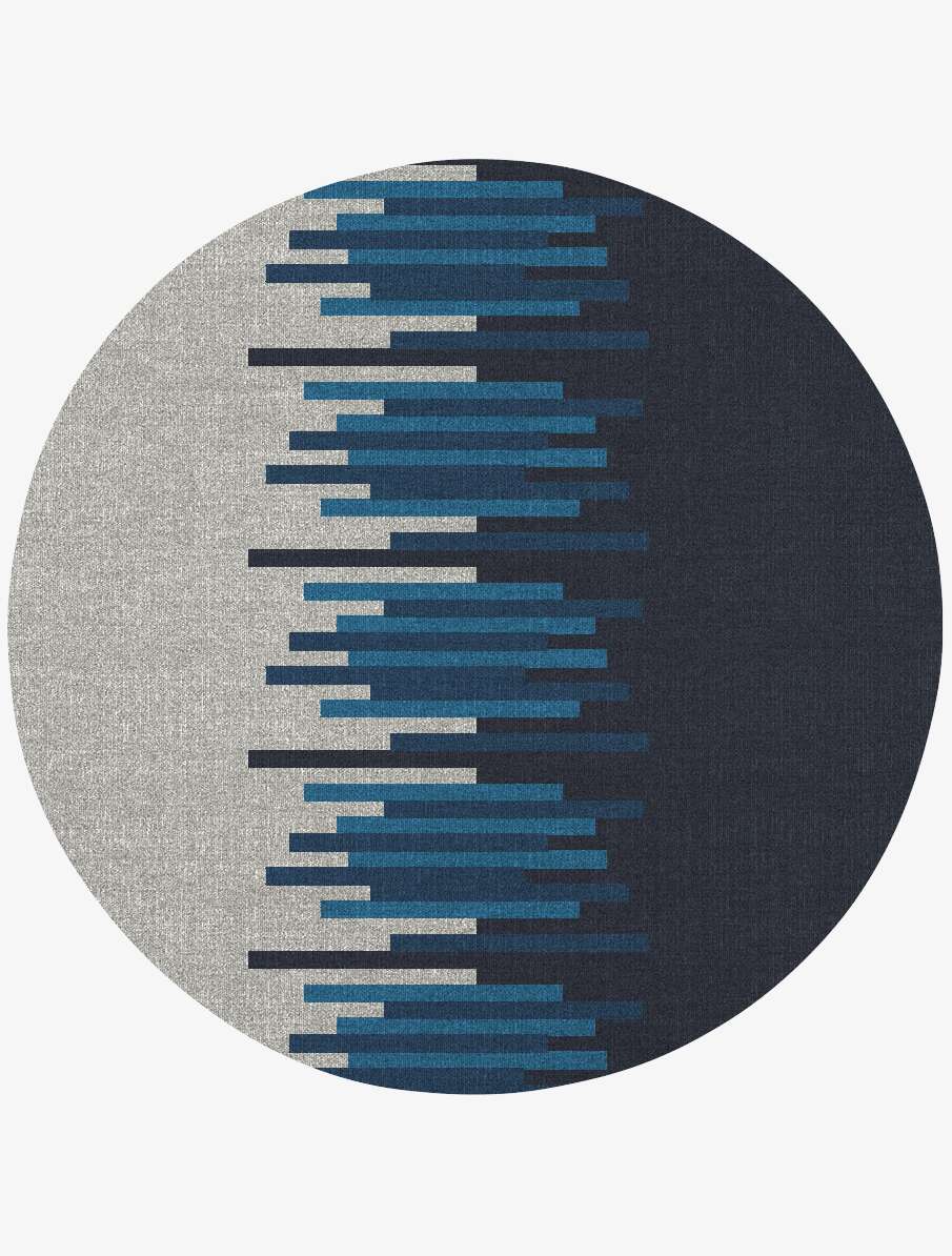 Beats Geometric Round Flatweave New Zealand Wool Custom Rug by Rug Artisan