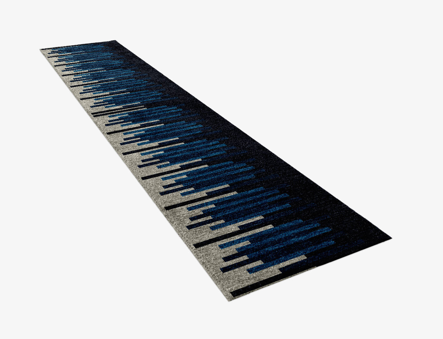 Beats Geometric Runner Hand Knotted Bamboo Silk Custom Rug by Rug Artisan