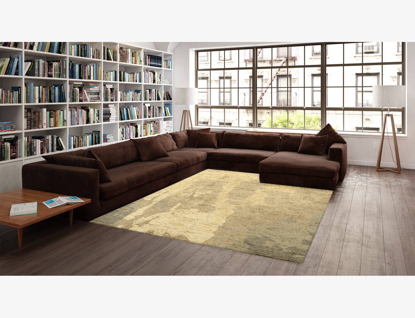 Bedford Gradation Rectangle Hand Knotted Bamboo Silk Custom Rug by Rug Artisan