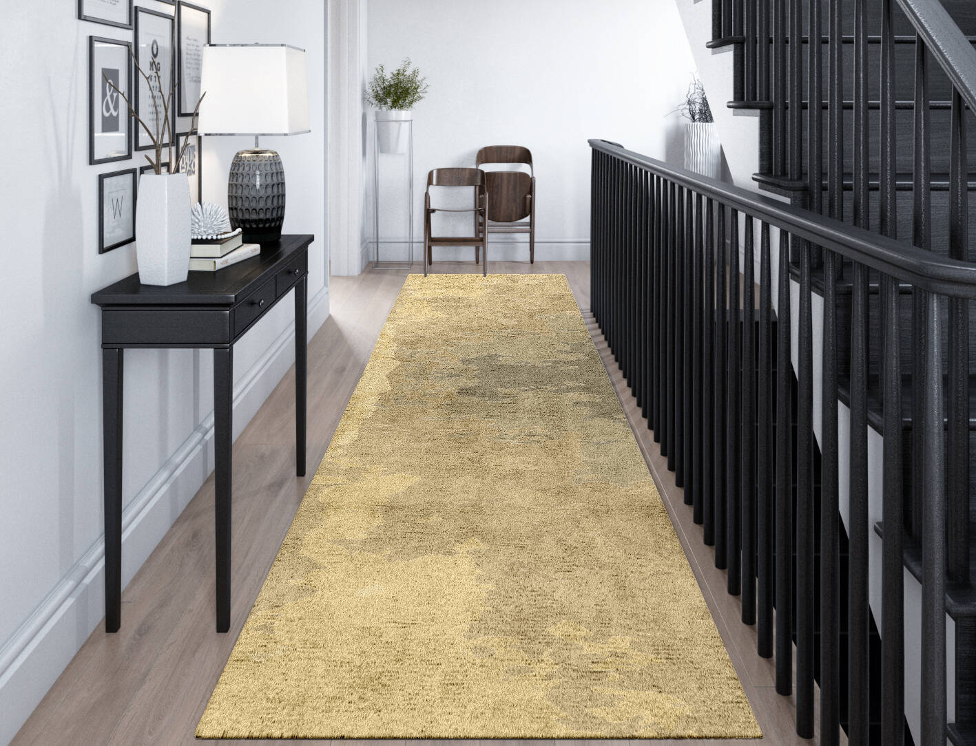 Bedford Gradation Runner Hand Tufted Bamboo Silk Custom Rug by Rug Artisan
