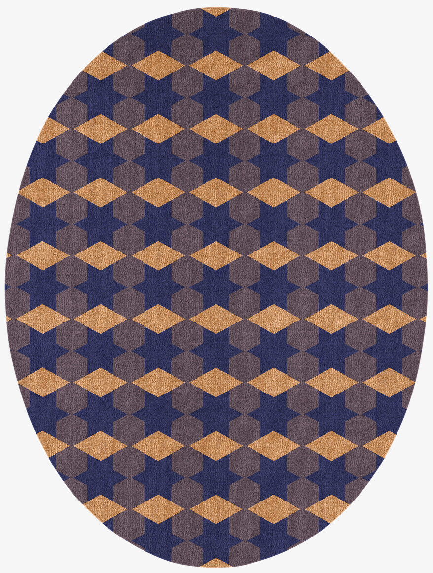 Bedrock Geometric Oval Flatweave New Zealand Wool Custom Rug by Rug Artisan