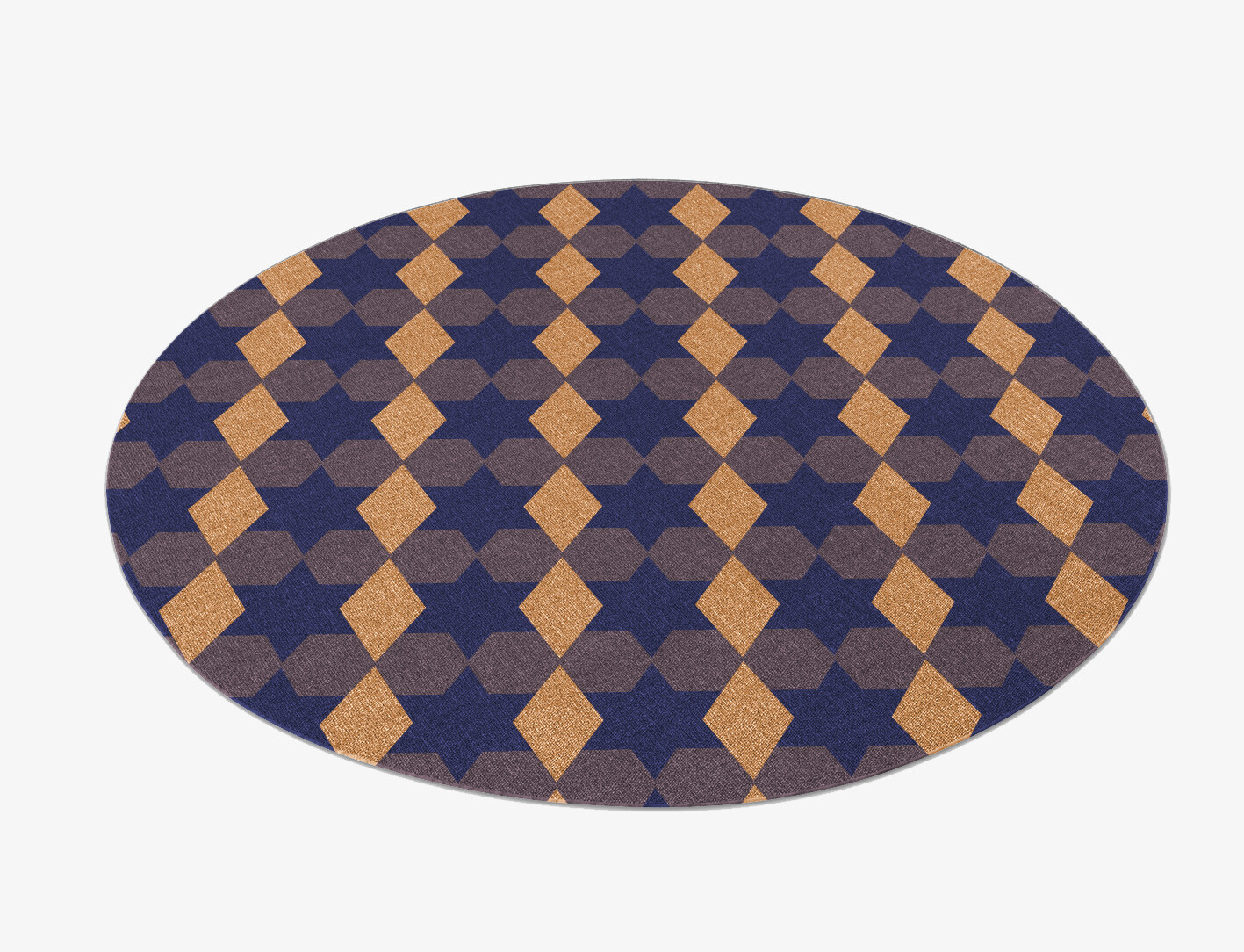 Bedrock Geometric Round Flatweave New Zealand Wool Custom Rug by Rug Artisan