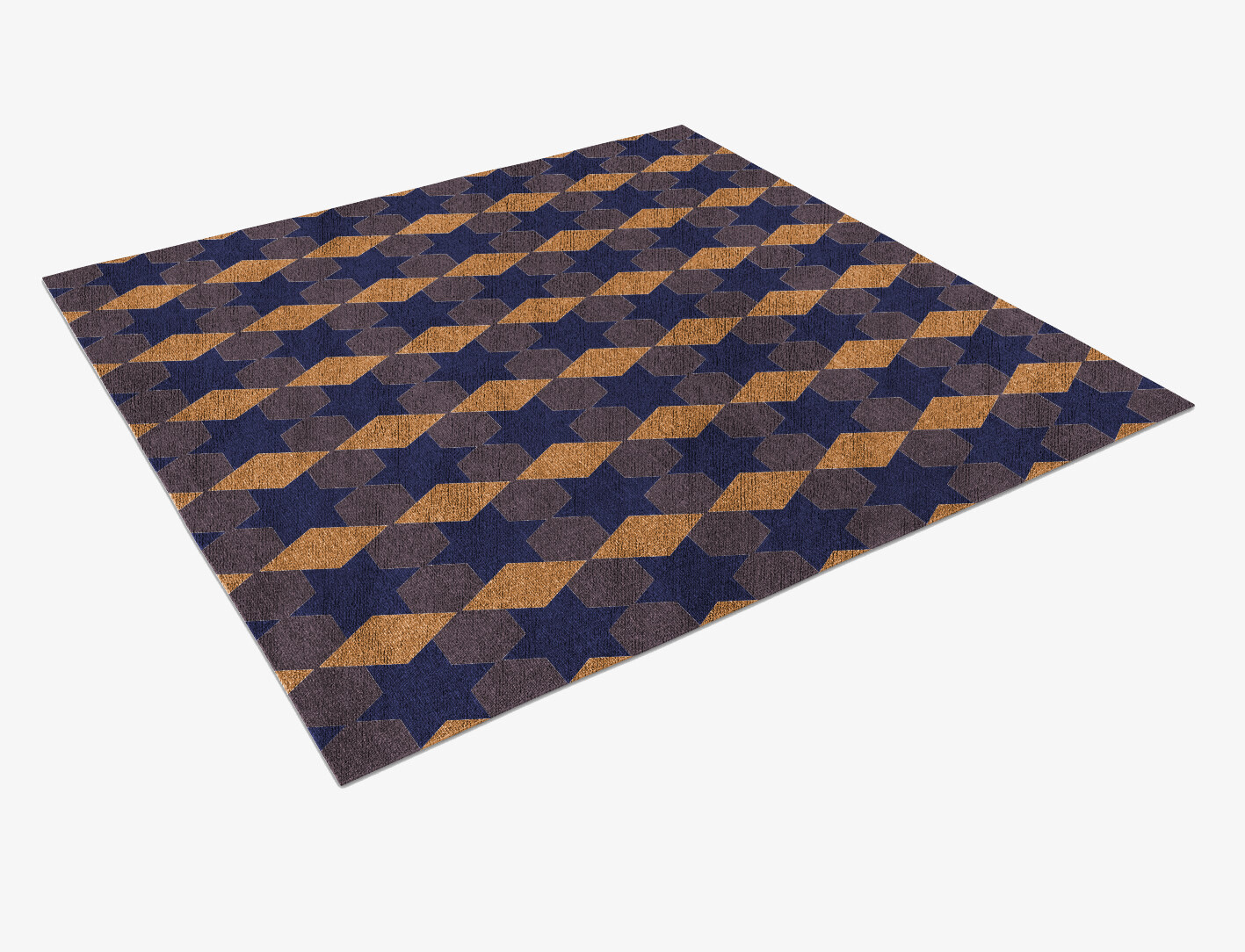 Bedrock Geometric Square Flatweave Bamboo Silk Custom Rug by Rug Artisan