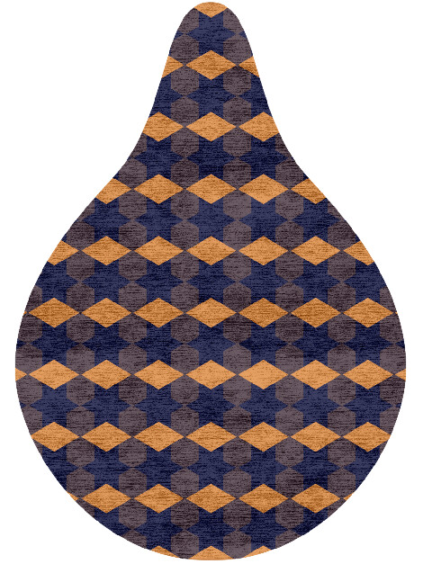 Bedrock Geometric Drop Hand Knotted Bamboo Silk Custom Rug by Rug Artisan