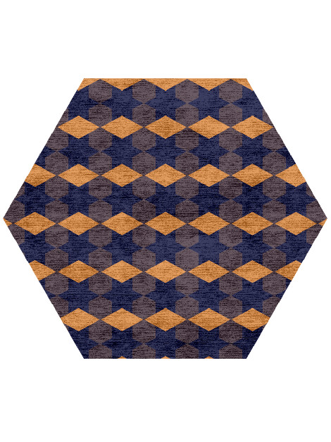 Bedrock Geometric Hexagon Hand Knotted Bamboo Silk Custom Rug by Rug Artisan