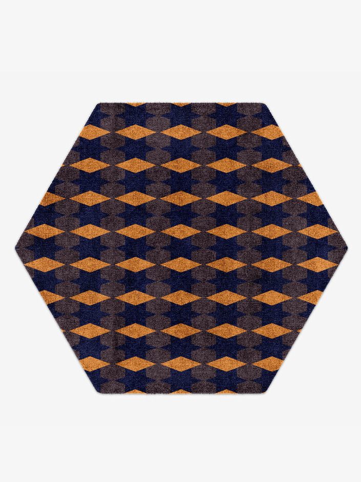 Bedrock Geometric Hexagon Hand Knotted Bamboo Silk Custom Rug by Rug Artisan