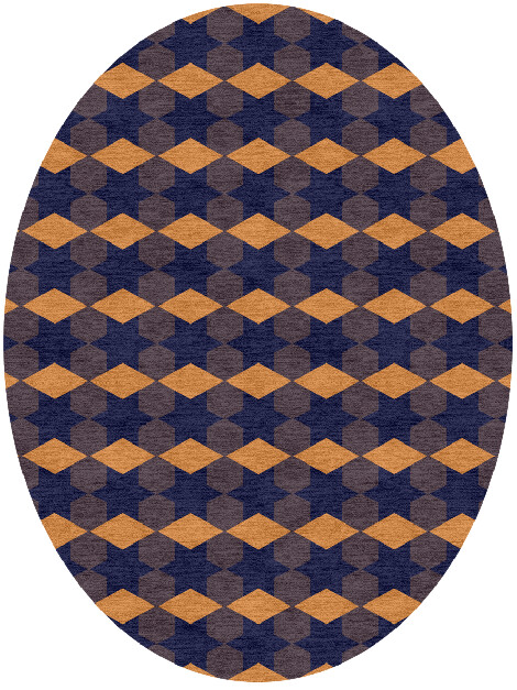 Bedrock Geometric Oval Hand Knotted Tibetan Wool Custom Rug by Rug Artisan