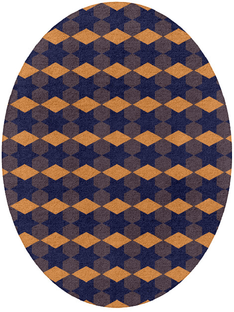 Bedrock Geometric Oval Hand Tufted Pure Wool Custom Rug by Rug Artisan