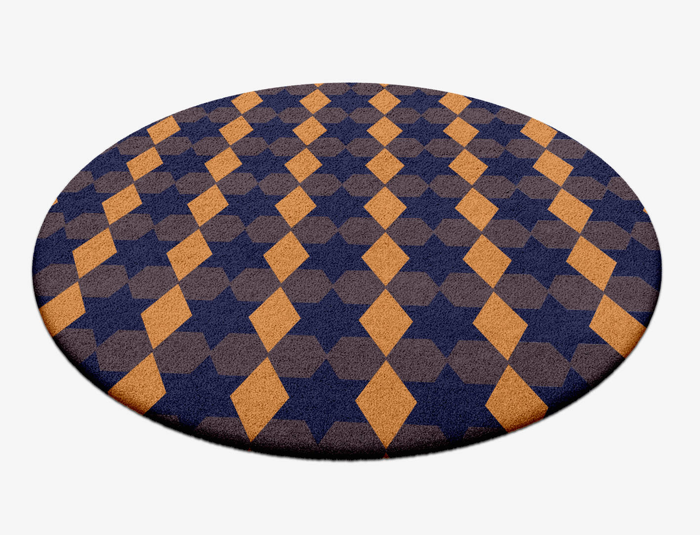 Bedrock Geometric Round Hand Tufted Pure Wool Custom Rug by Rug Artisan