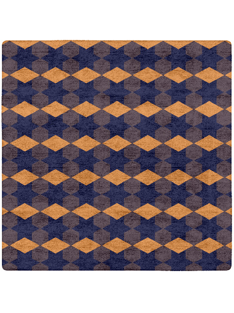 Bedrock Geometric Square Hand Tufted Bamboo Silk Custom Rug by Rug Artisan