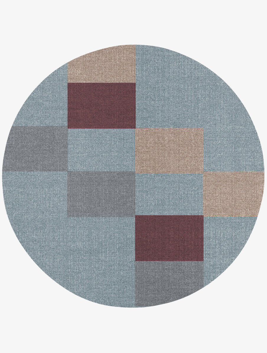 Beetle Geometric Round Flatweave New Zealand Wool Custom Rug by Rug Artisan