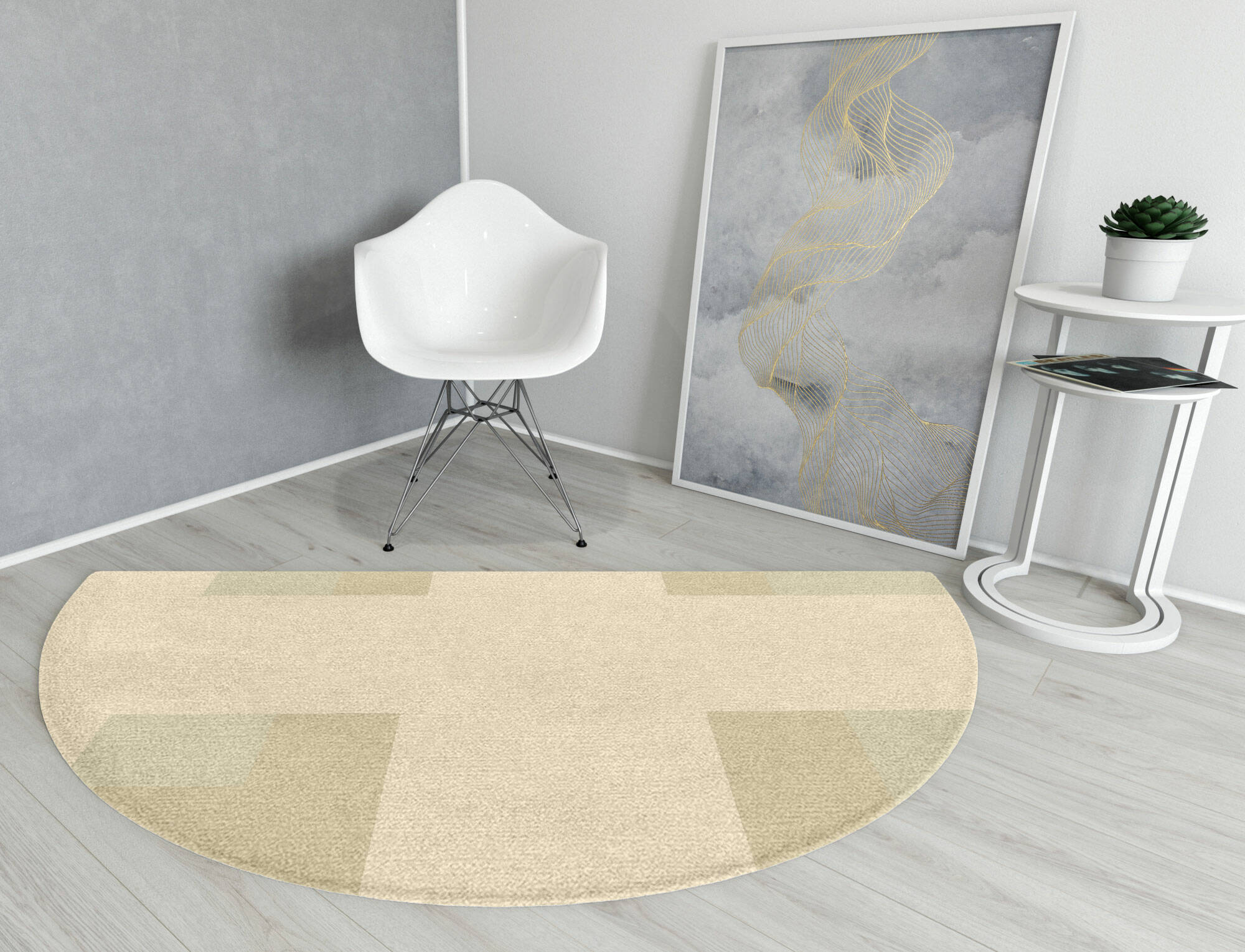 Beni  Halfmoon Hand Knotted Tibetan Wool Custom Rug by Rug Artisan