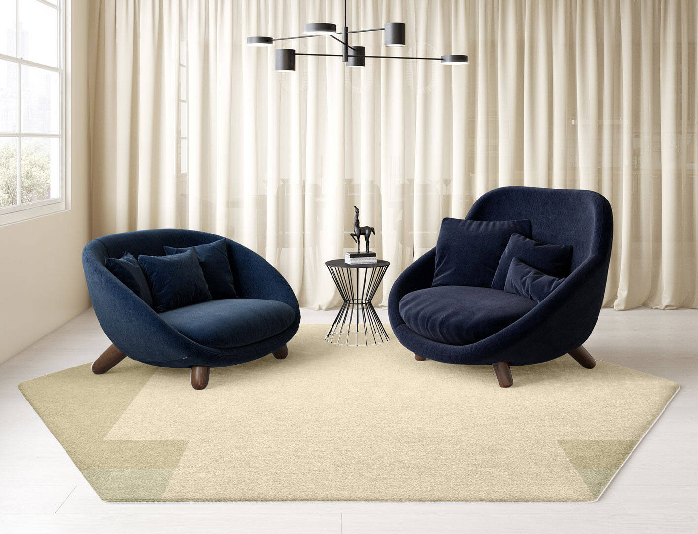 Beni  Hexagon Hand Knotted Tibetan Wool Custom Rug by Rug Artisan