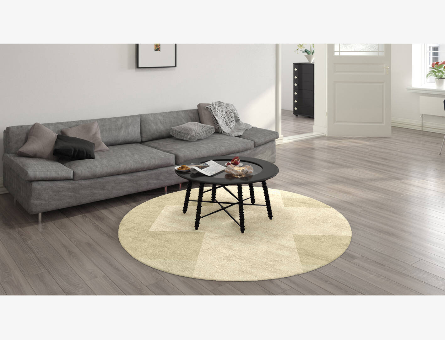 Beni  Round Hand Knotted Bamboo Silk Custom Rug by Rug Artisan