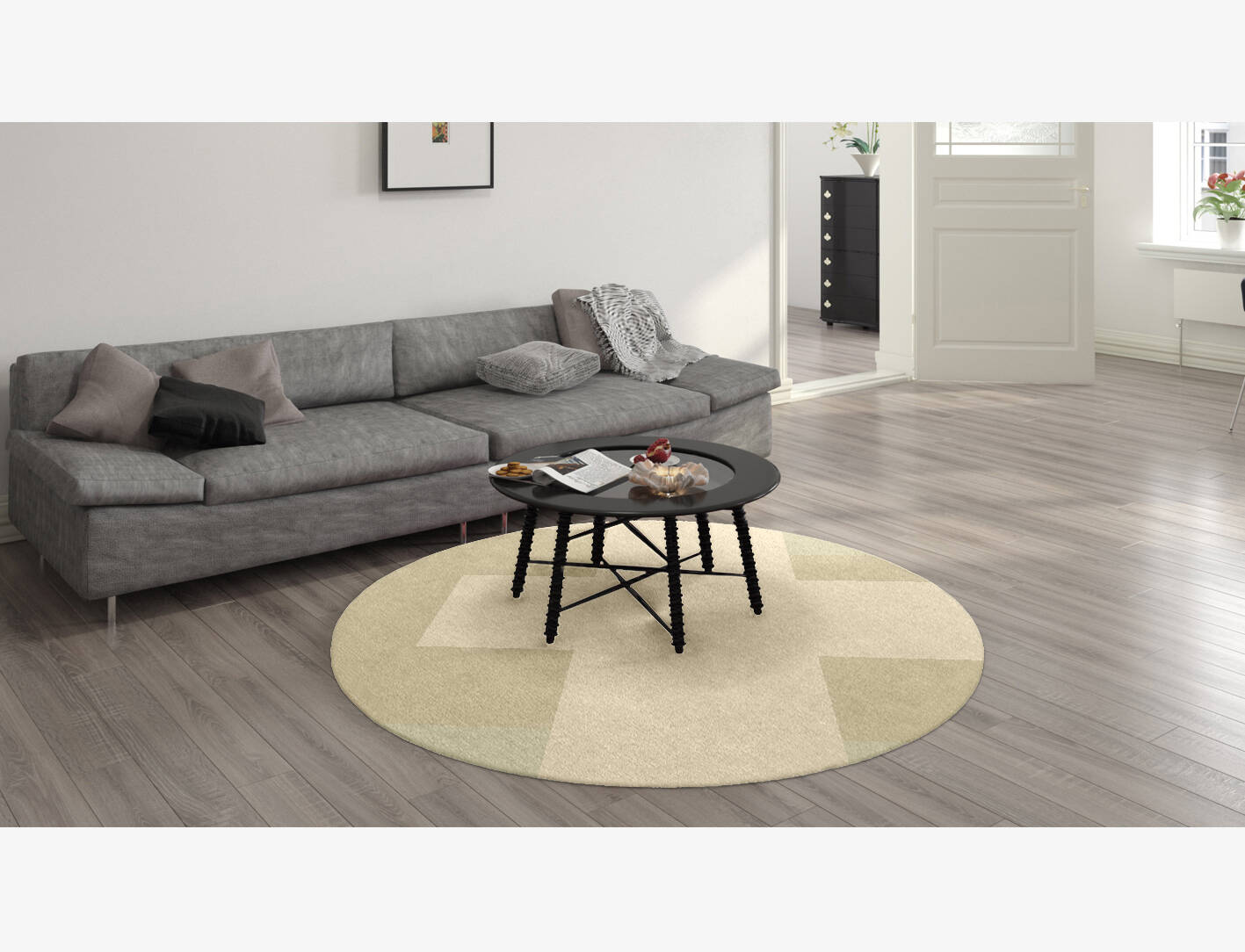 Beni  Round Hand Knotted Tibetan Wool Custom Rug by Rug Artisan