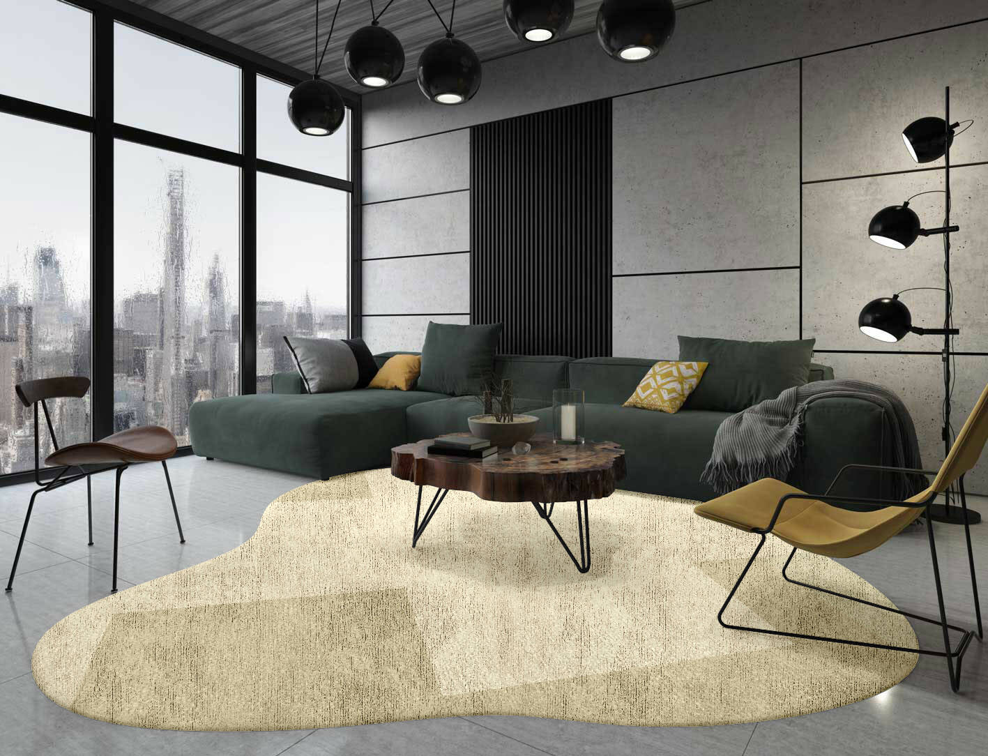 Beni  Splash Hand Knotted Bamboo Silk Custom Rug by Rug Artisan