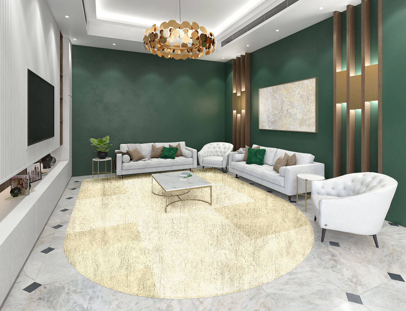 Beni  Arch Hand Tufted Bamboo Silk Custom Rug by Rug Artisan