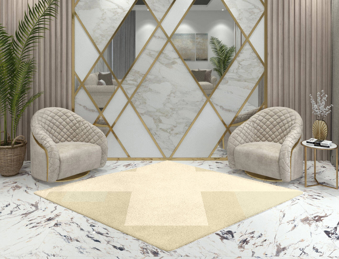 Beni  Diamond Hand Tufted Pure Wool Custom Rug by Rug Artisan