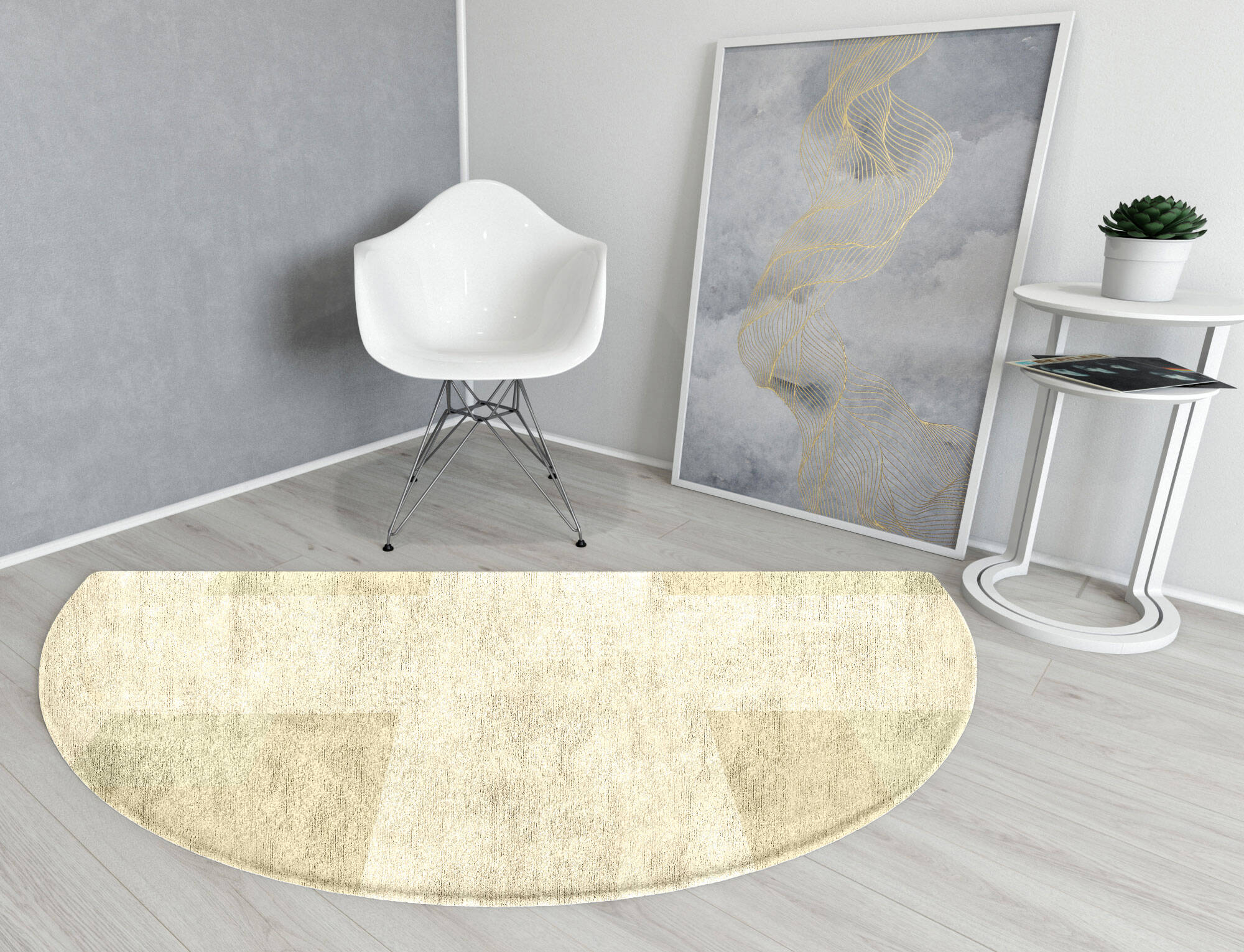 Beni  Halfmoon Hand Tufted Bamboo Silk Custom Rug by Rug Artisan