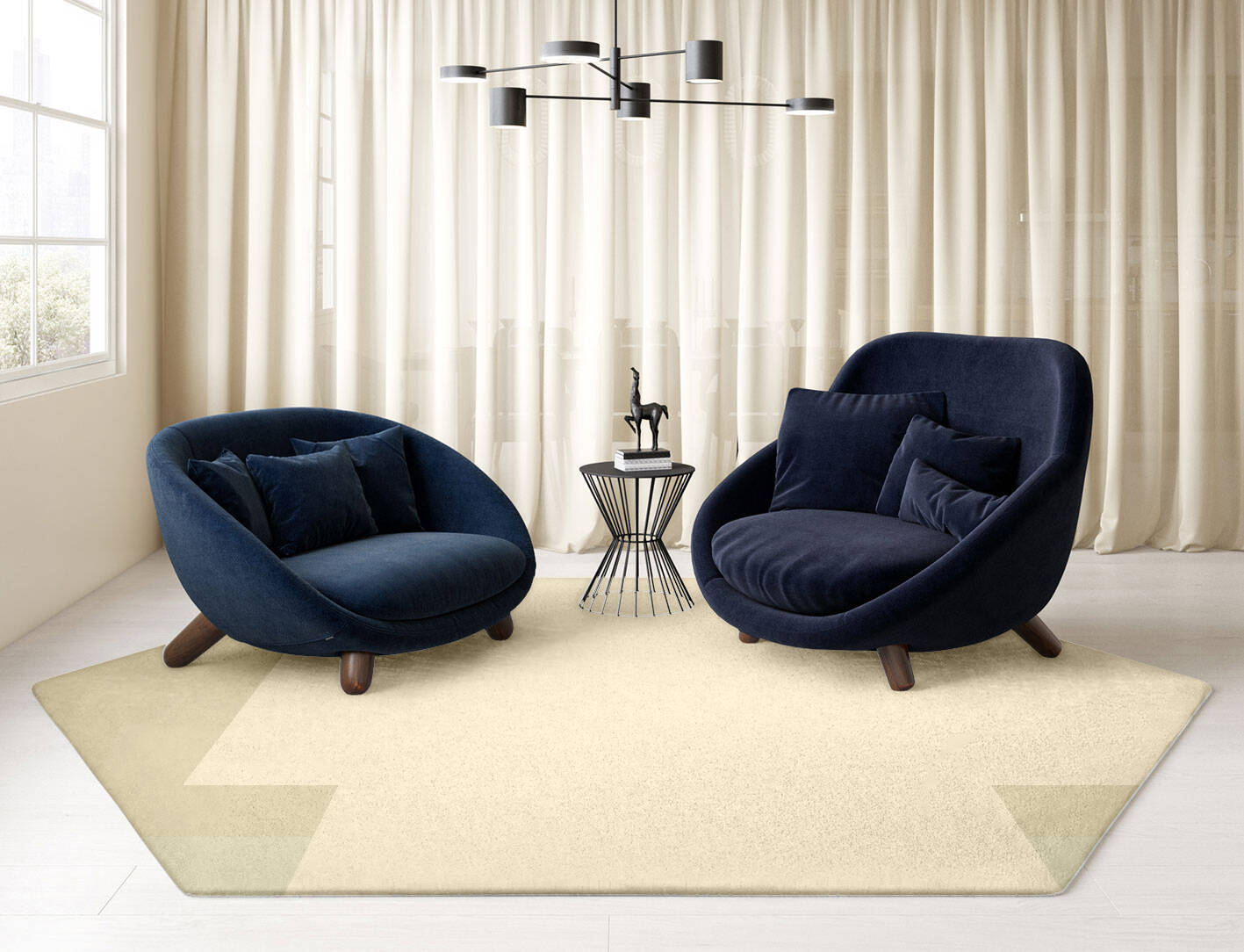 Beni  Hexagon Hand Tufted Pure Wool Custom Rug by Rug Artisan