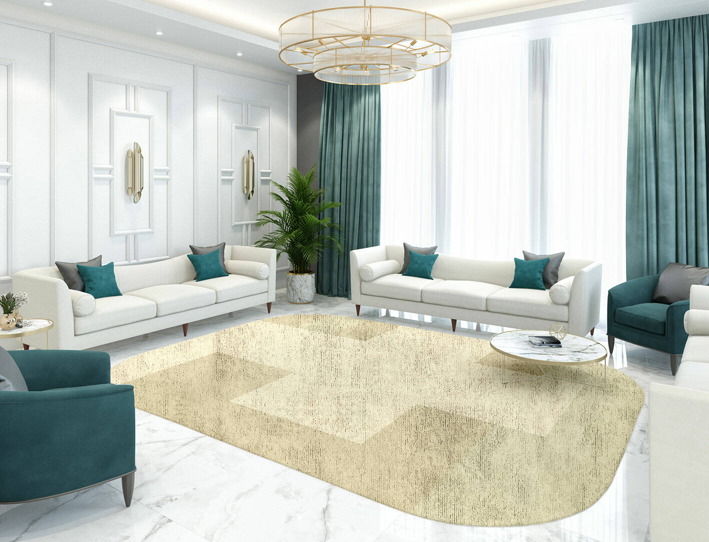 Beni  Oblong Hand Tufted Bamboo Silk Custom Rug by Rug Artisan