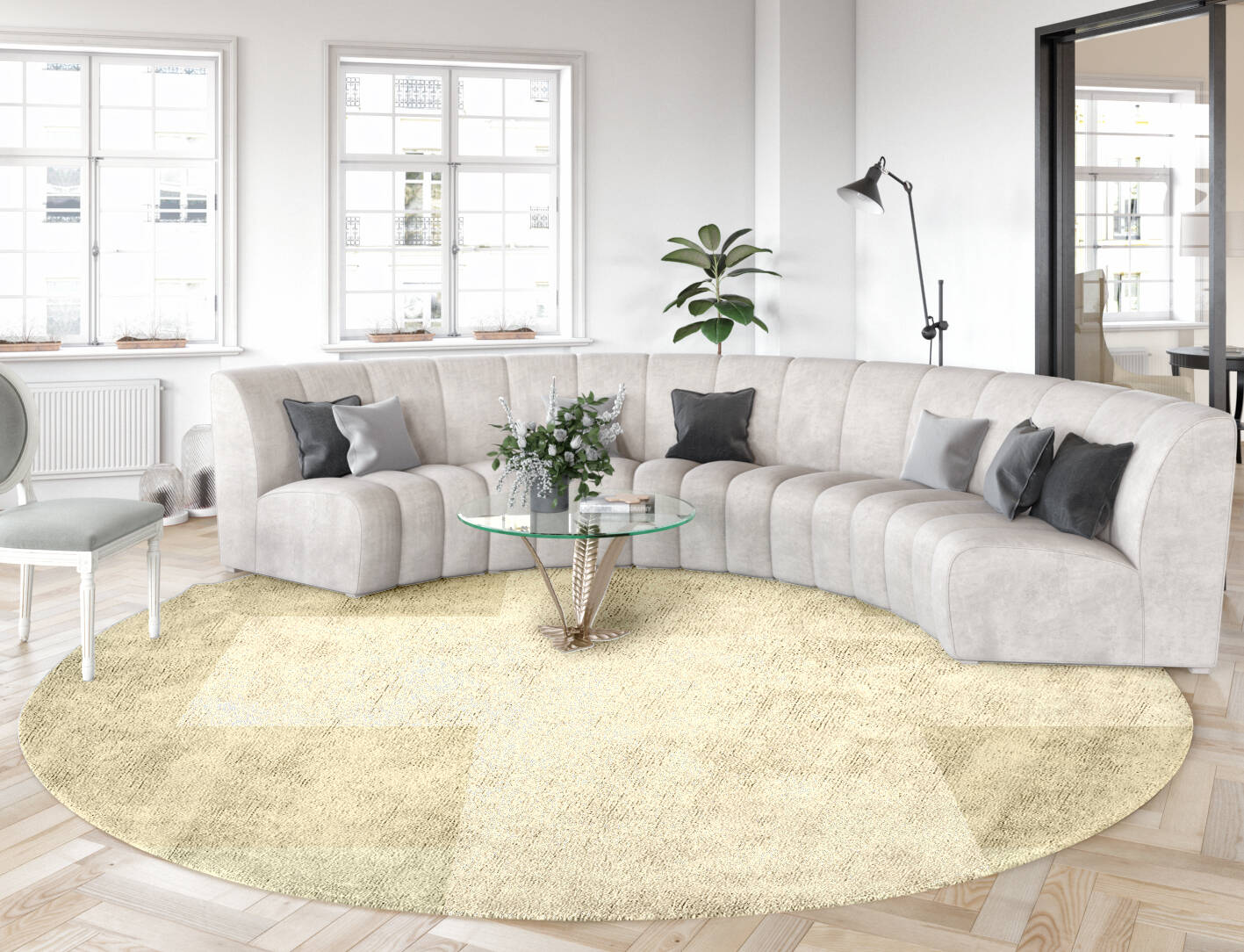 Beni  Round Hand Tufted Bamboo Silk Custom Rug by Rug Artisan