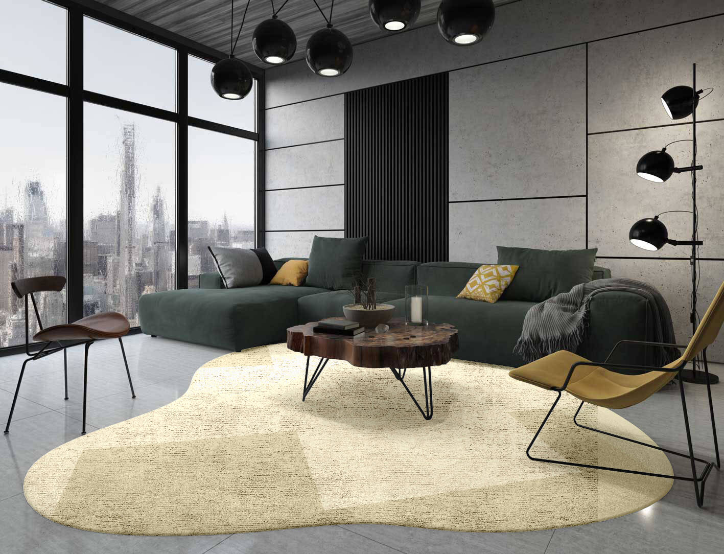 Beni  Splash Hand Tufted Bamboo Silk Custom Rug by Rug Artisan