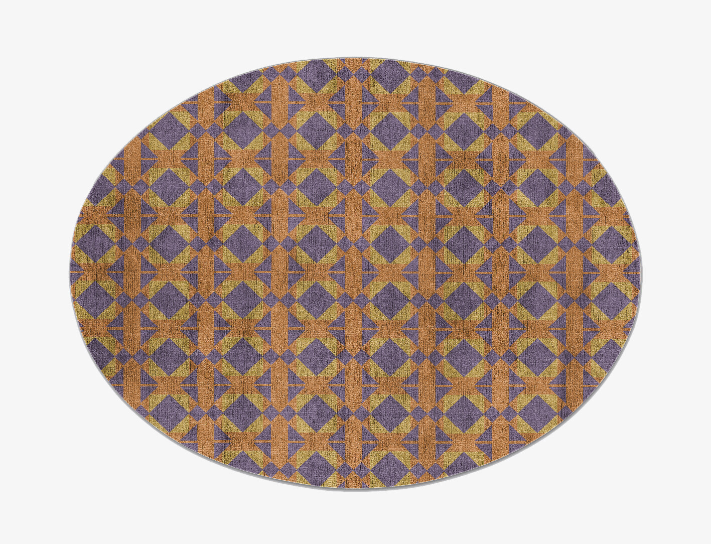 Berber Geometric Oval Flatweave Bamboo Silk Custom Rug by Rug Artisan