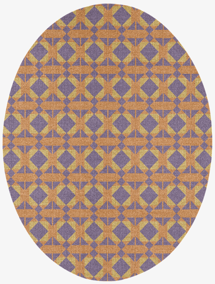 Berber Geometric Oval Flatweave New Zealand Wool Custom Rug by Rug Artisan