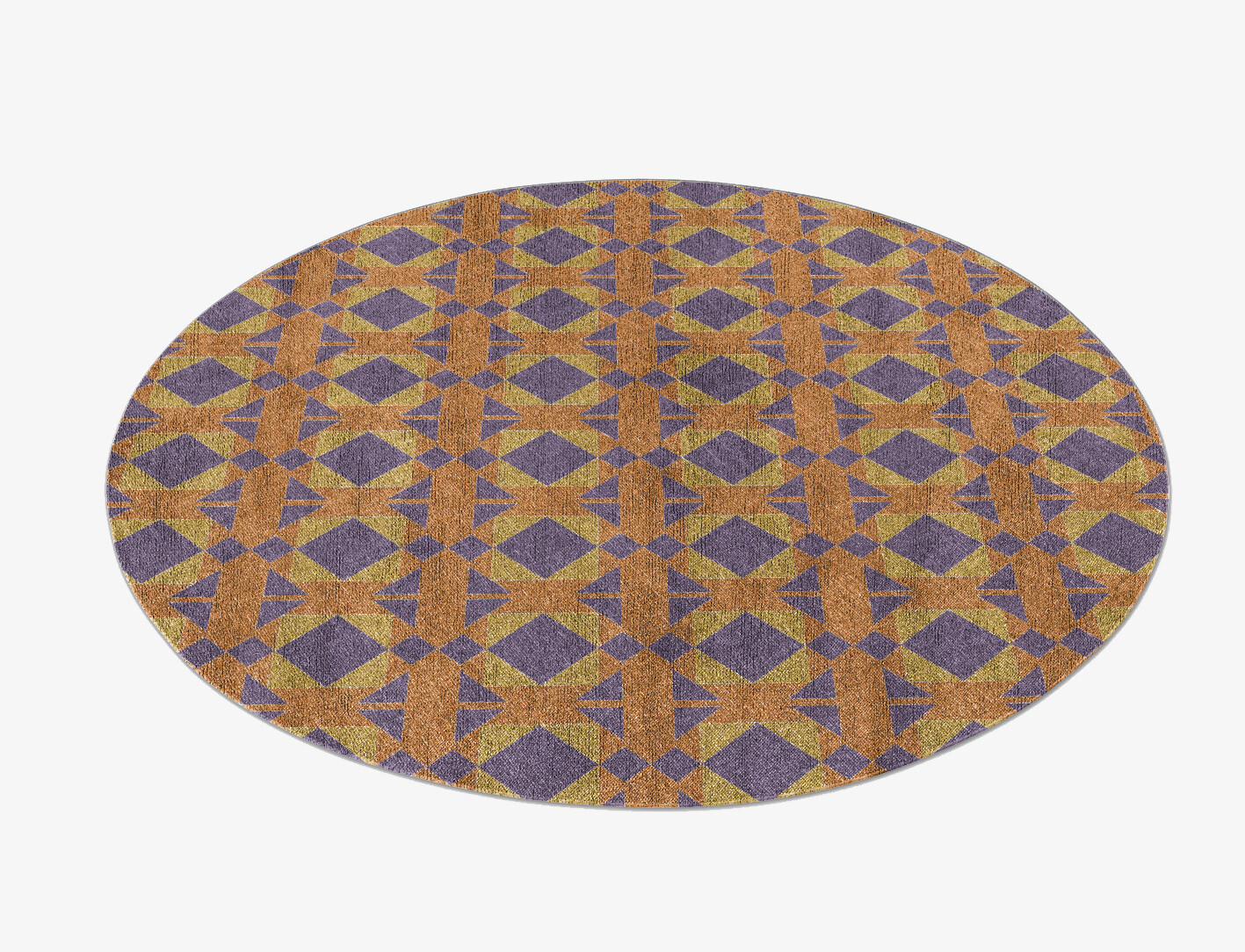 Berber Geometric Round Flatweave Bamboo Silk Custom Rug by Rug Artisan