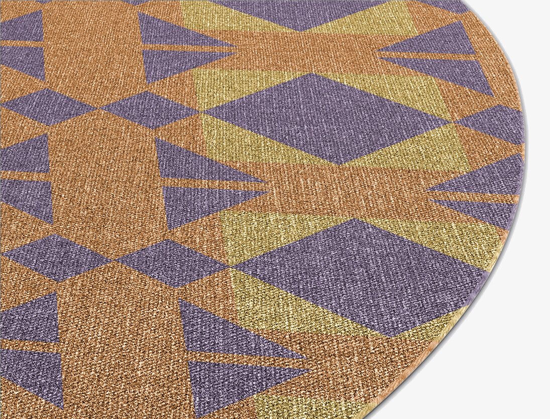 Berber Geometric Round Flatweave New Zealand Wool Custom Rug by Rug Artisan