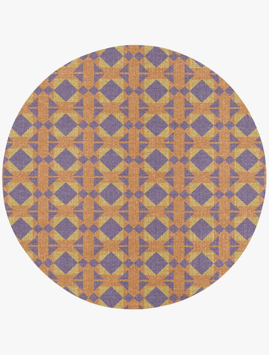 Berber Geometric Round Flatweave New Zealand Wool Custom Rug by Rug Artisan