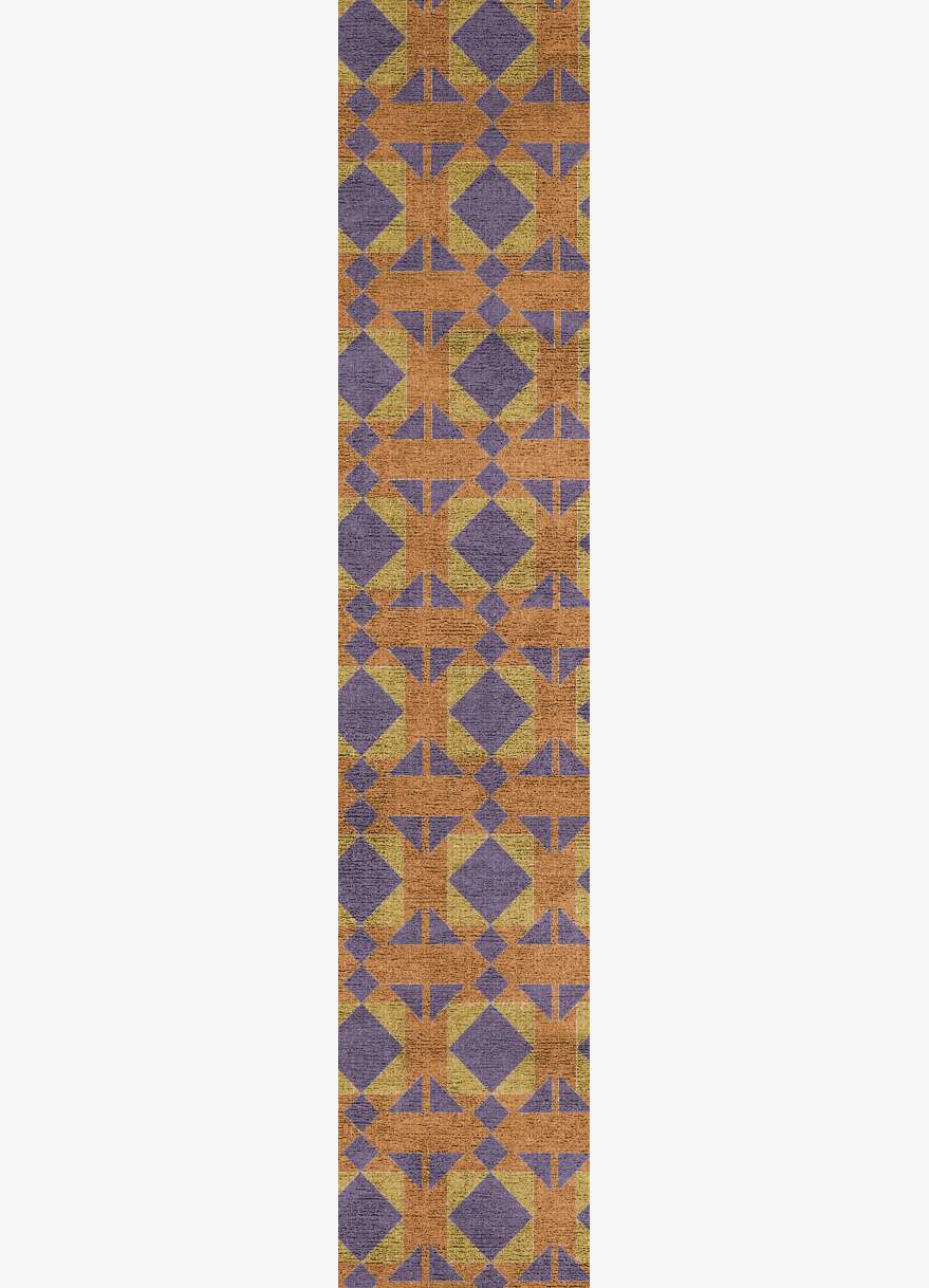 Berber Geometric Runner Flatweave Bamboo Silk Custom Rug by Rug Artisan