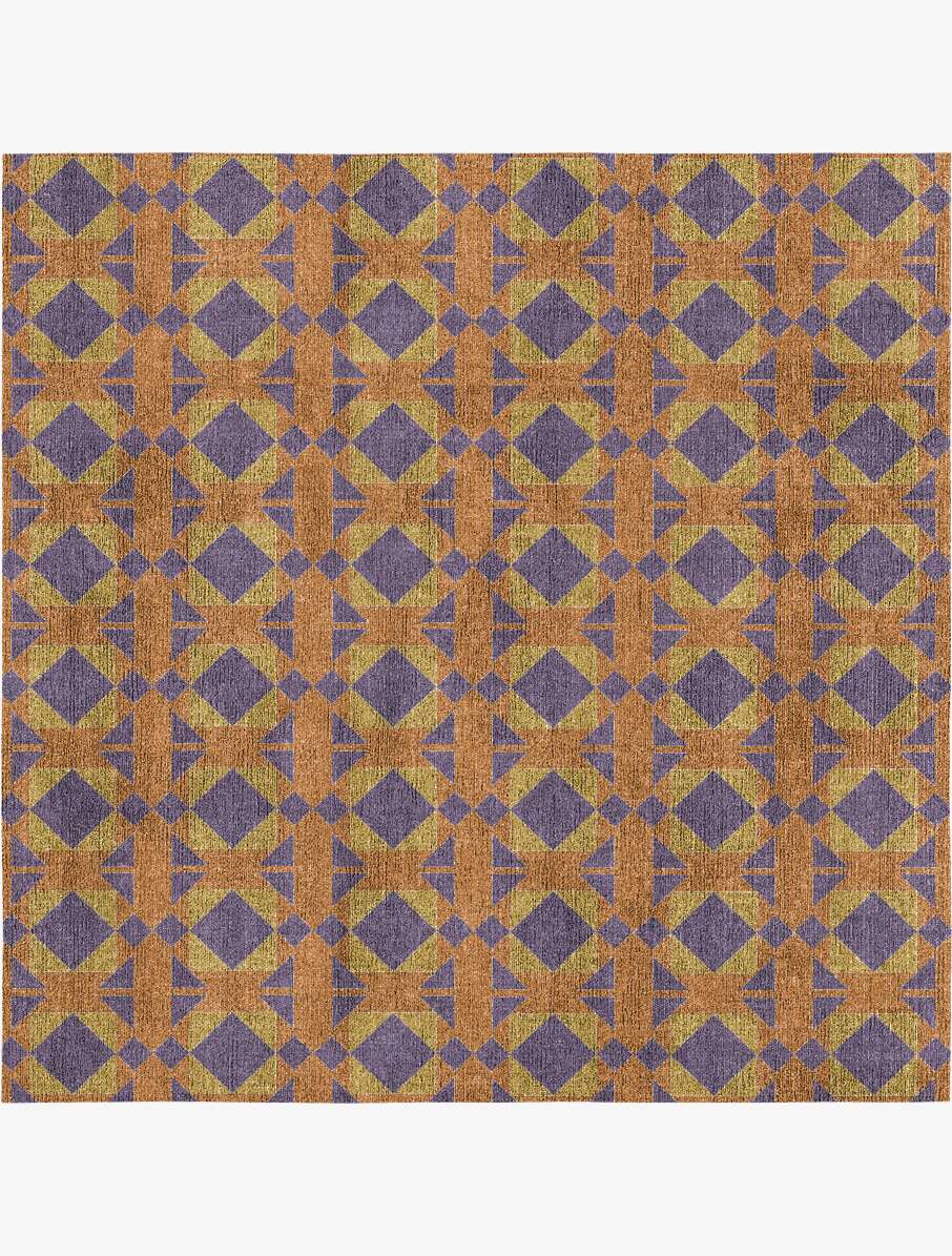 Berber Geometric Square Flatweave Bamboo Silk Custom Rug by Rug Artisan