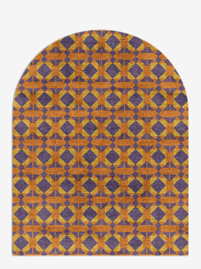 Berber Geometric Arch Hand Knotted Bamboo Silk Custom Rug by Rug Artisan