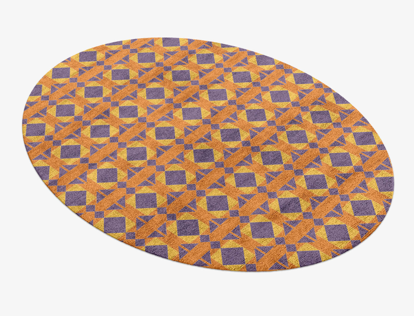 Berber Geometric Oval Hand Knotted Bamboo Silk Custom Rug by Rug Artisan